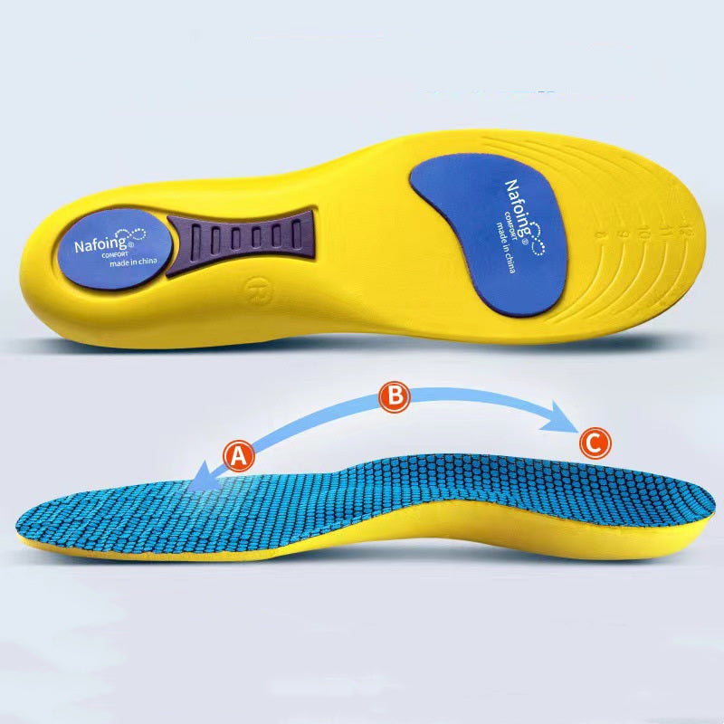 Yellow and blue shoe insole